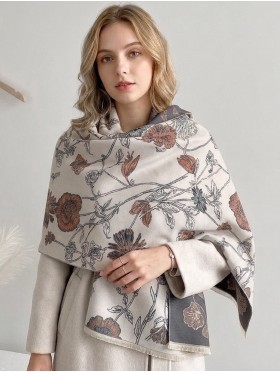 Floral Design Blanket Scarf